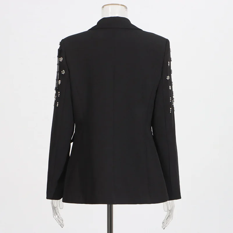 FANAN Moda Nappa Design Vita raccolta Blazer per le donne Giubbotti con diamanti impiombati Cappotti streetwear Donna 2025 Primavera Nuovo