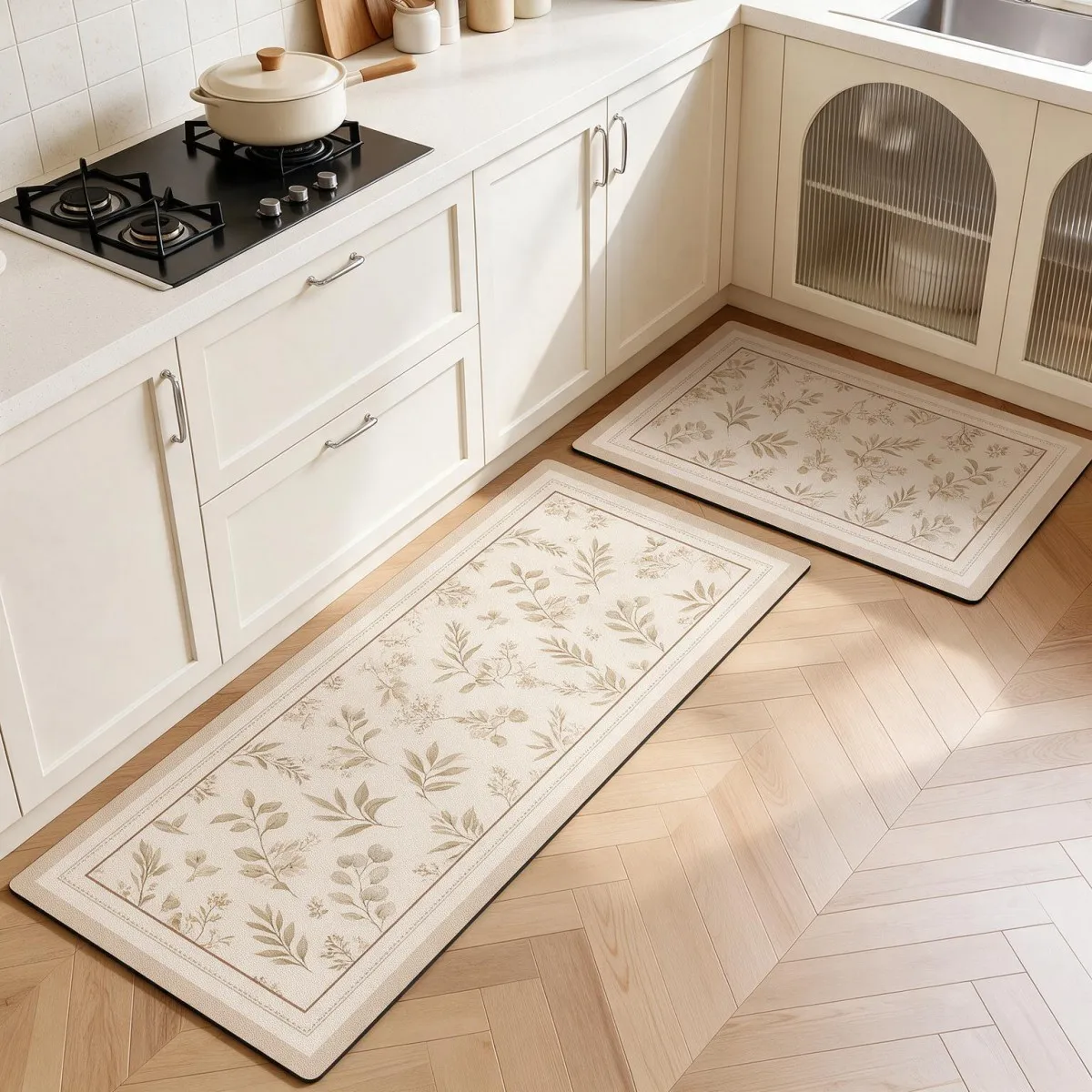 Tappetino da cucina in fango di diatomee, spesso e resistente, con fondo in gomma antiscivolo e assorbente, disponibile in versione lunga o quadrata, ideale per cucina, bagno, toilette, ingresso e