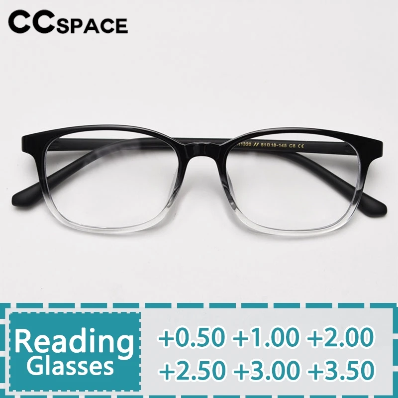 

Очки для чтения квадратные TR90 для мужчин и женщин, ультралегкие повседневные полимерные оптические пресбиопические очки с диоптриями + 50 ~ + 600 #802055