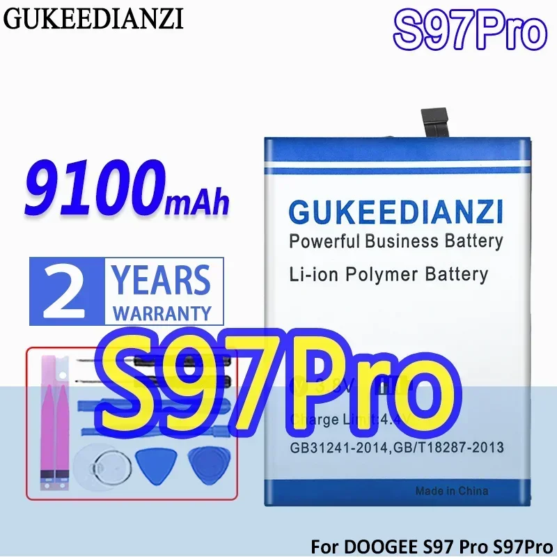 GUKEEDIANZI New BAT21ZN1318500 Battery 9100mAh for DOOGEE S97 Pro S97Pro Mobile Phone Bateria + Track NO