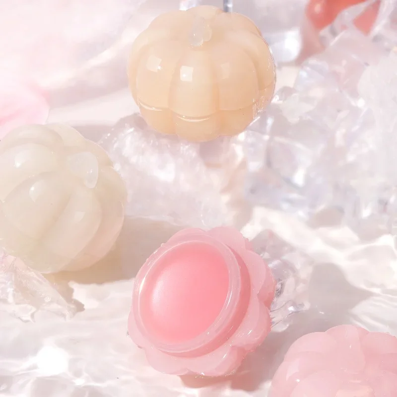 Pumpkin-Shape Sweet Peach Lip Balm Tinted Lip Balm Natural Lasting Moisturizing Hydrating Lipstick Makeup Lip Care Women Makeup