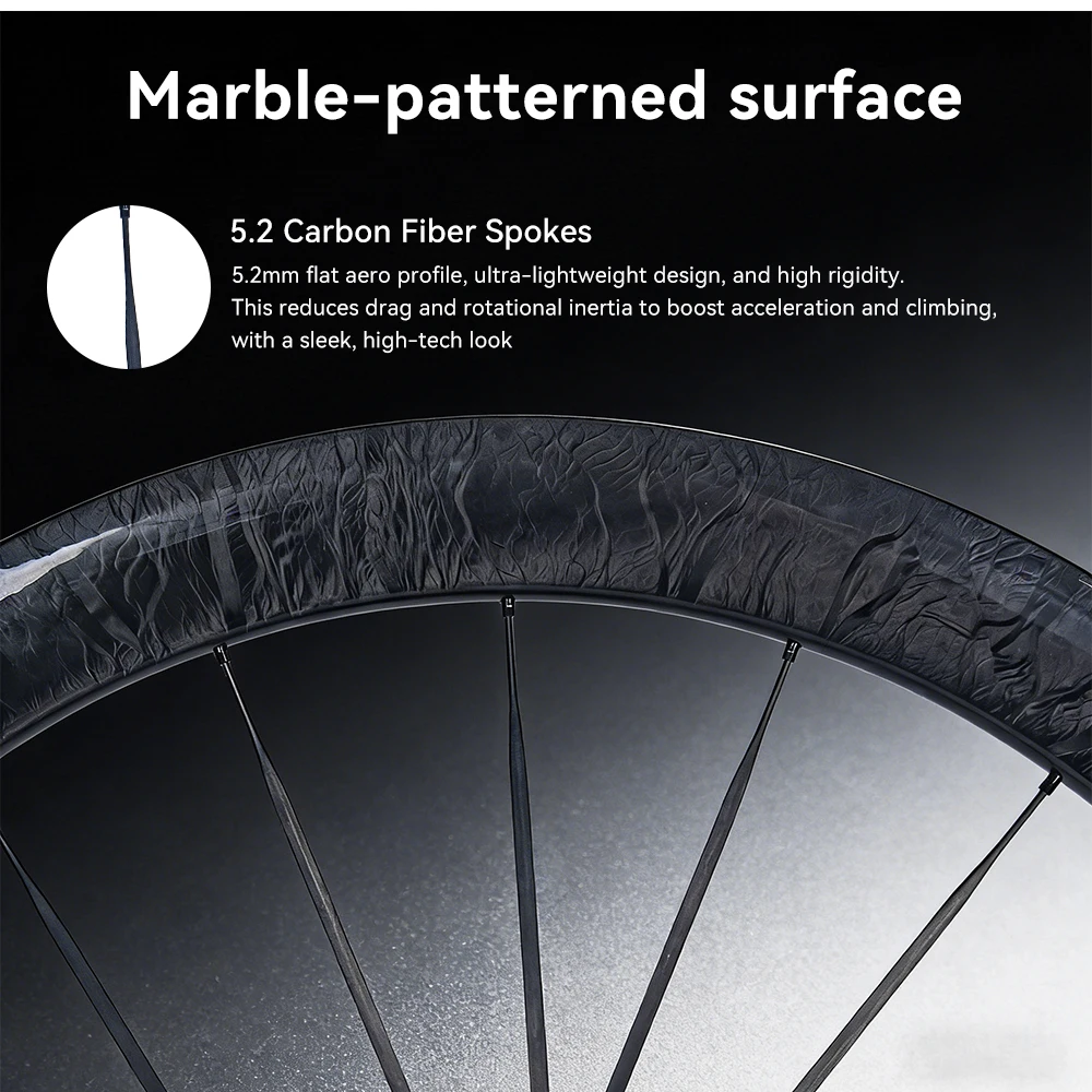 

UltraLight Carbon Spoke Road Bike Wheelset 700C 28mm Disc Central lock Bicycle Wheel Ceramic Ratchet HG XDR