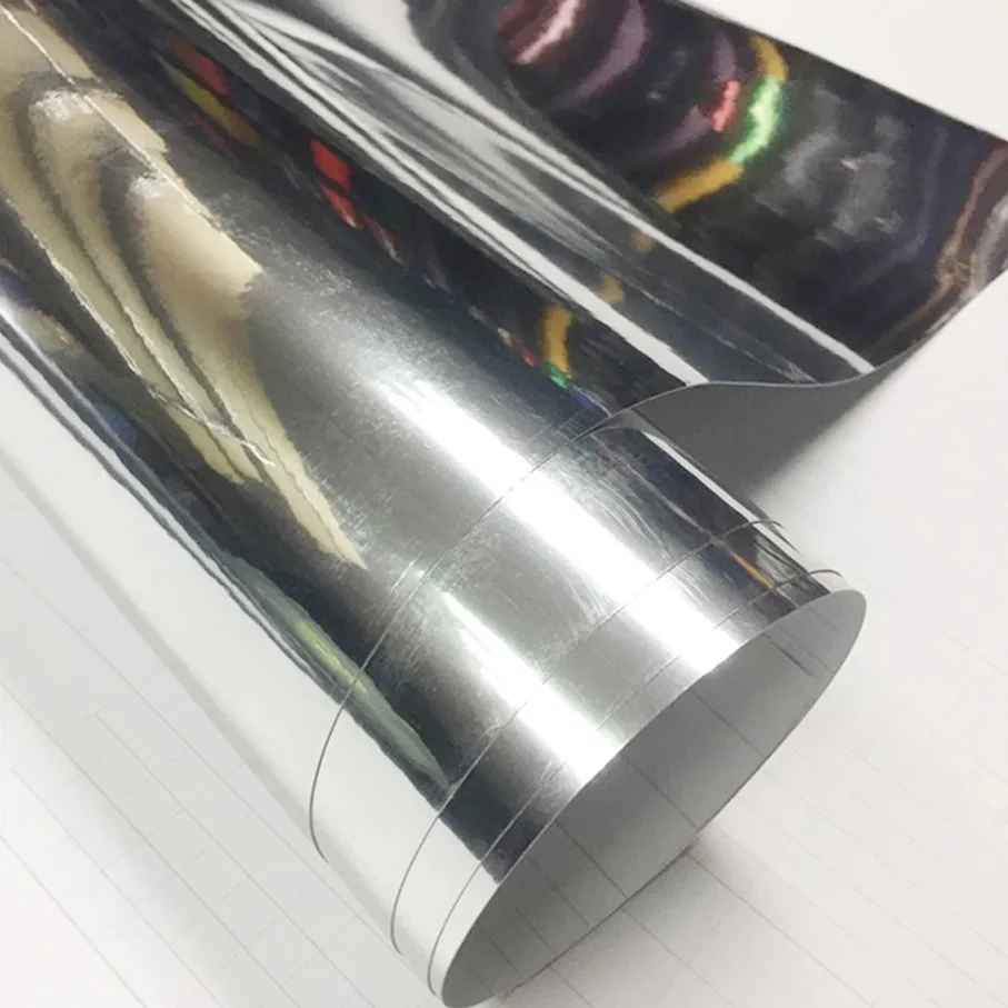 

ПЭТ 1,52*18 м зеркало хром серебро автомобильная пленка виниловая ПВХ защита краски виниловые наклейки наклейки против царапин упаковочный рулон