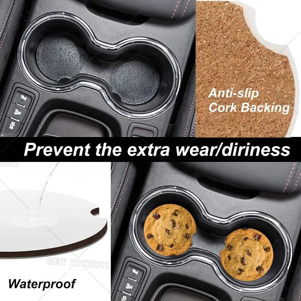 Chocolate Chip Cookie Cup Holders Car Coasters Set for Women Men Funny Design Keep Cup Holders Clean and Dry Drink Cup