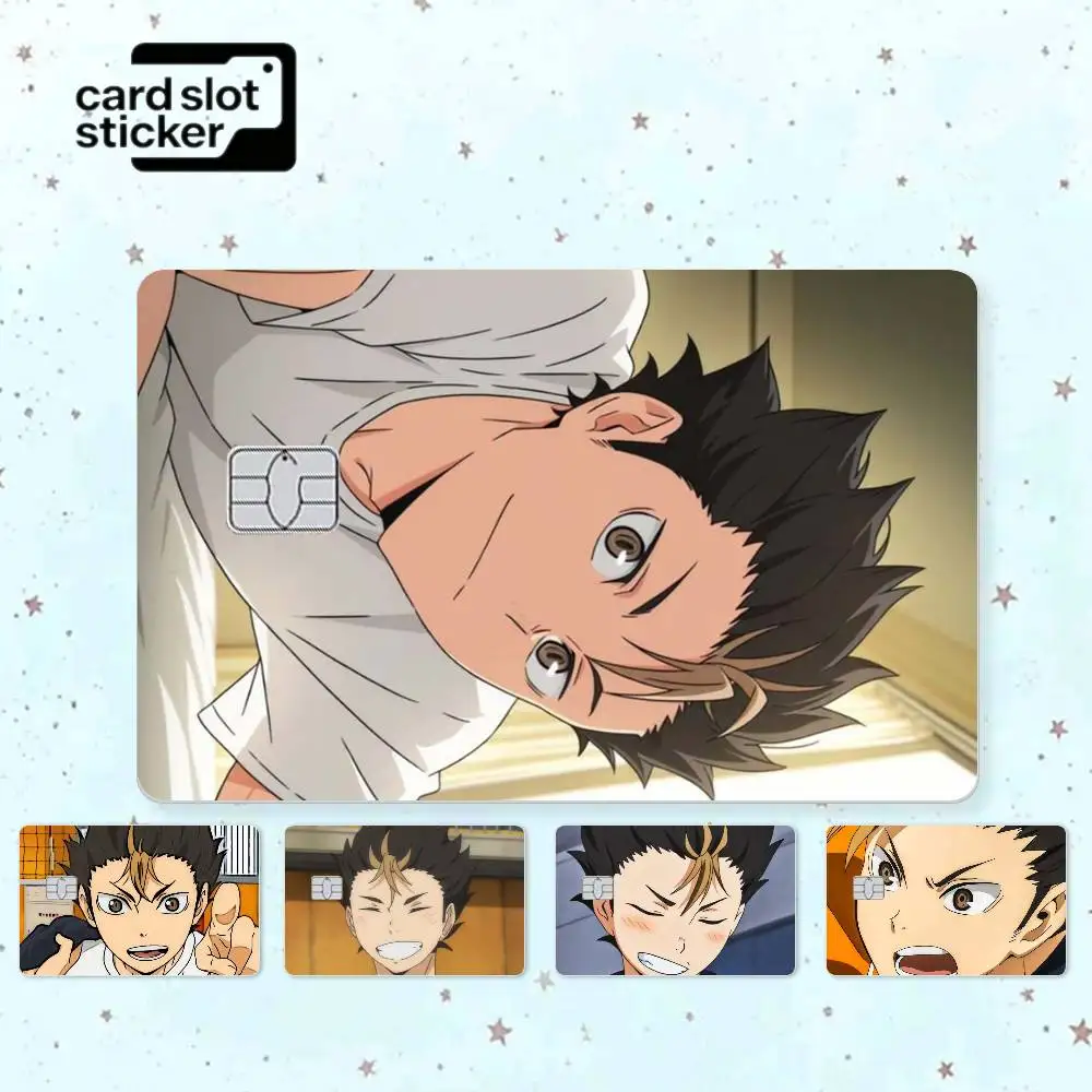 Cartoon Y-Yu Nishinoya  Credit Card HD Stickers Small Chip Waterproof Sticker Game Card Decal Gift