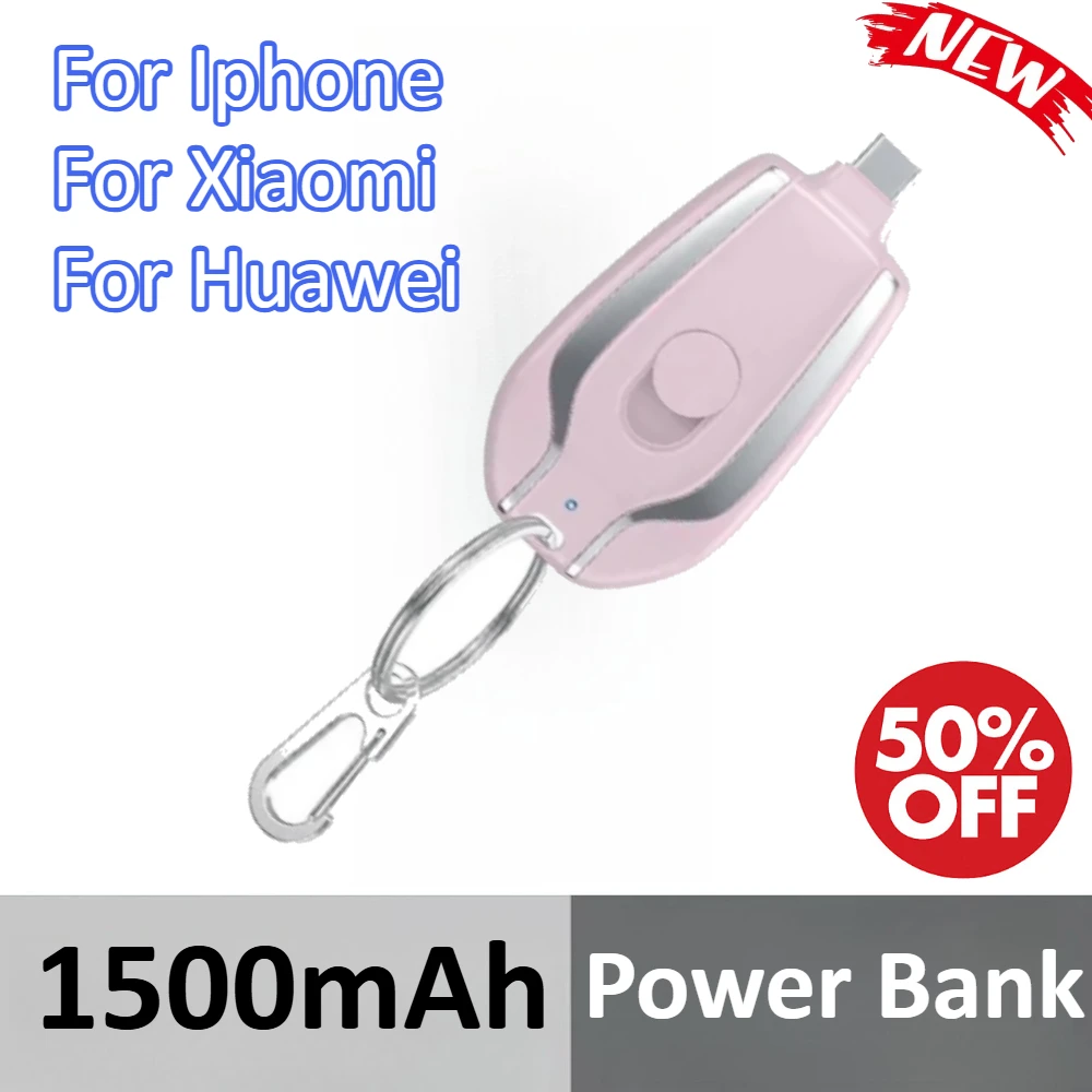 

Mini Power Bank 1500mAh For Iphone For Xiaomi For Huawei Portable Keychain Charger External Backup Battery Pack