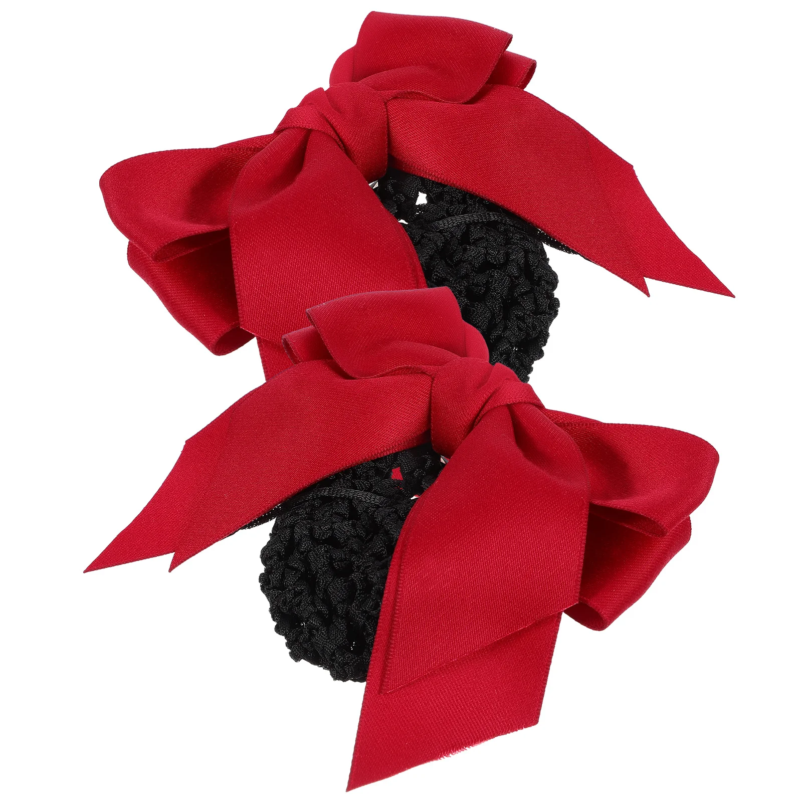 

2pcs Women Hair Bun Cover Bowknot Decor Strong Clip Mesh Hairnet For Service Staff Nurse Hotel Waitress Ballet Girls Hair Bun