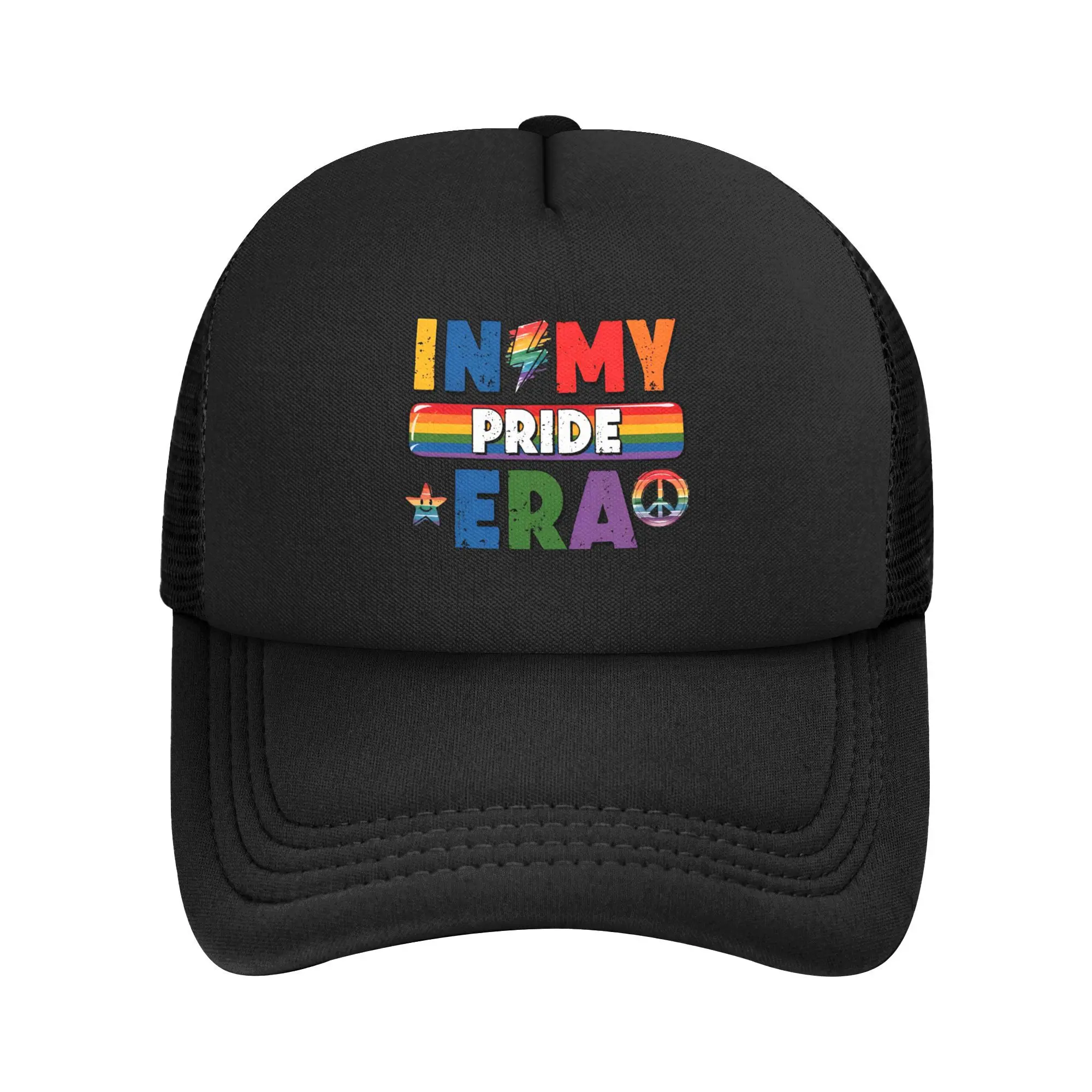 

In My Pride Era Ретро Радужная шляпа дальнобойщика из пенопласта для мужчин и женщин Летняя уличная сетчатая кепка Snapback Прочная солнцезащитная кепка Регулируемая