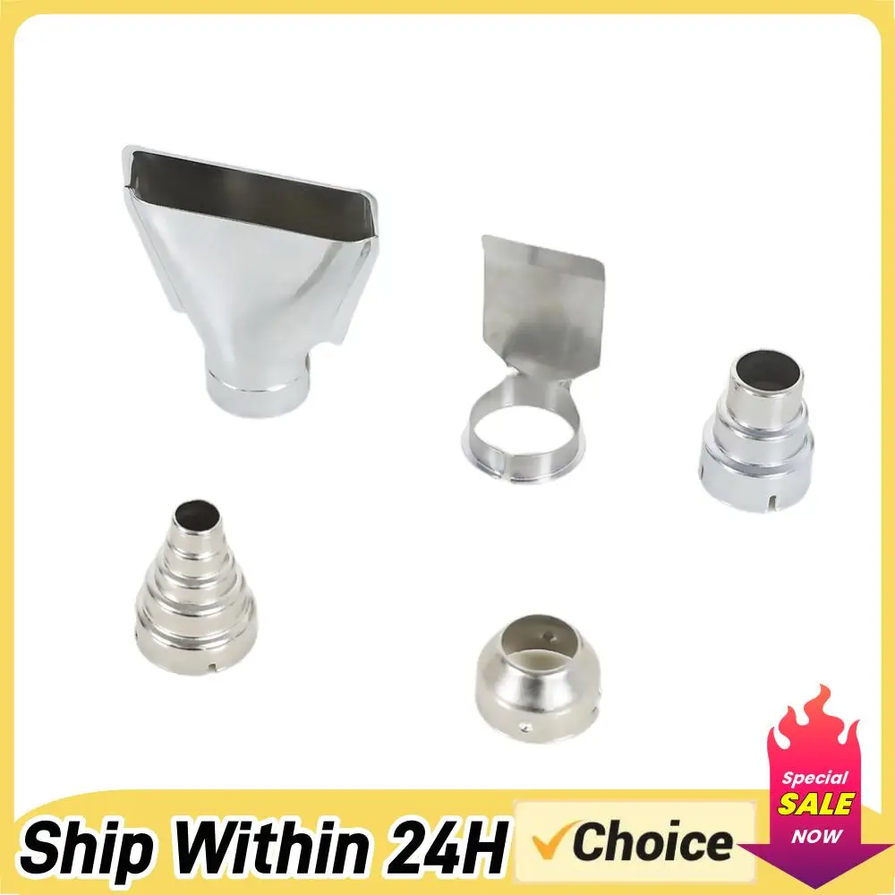 

5pcs Fast Heating Heat Blower Nozzles Universal Hot Air Fan Nozzle Kit Stainless Steel for Rework Soldering Station Hot Blower