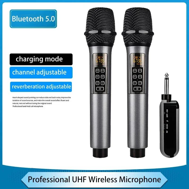 

Professional UHF Wireless Microphone Selectable Channel Handheld Karaoke Microphone Studio Home Party Singing Stage Performance