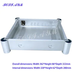 362*86*322mm FOSI AYM Aluminum Amplifier Case Rounded Corner Preamplifier Chassis Vacuum Tube Amplifier Chassis Shell DIY Box
