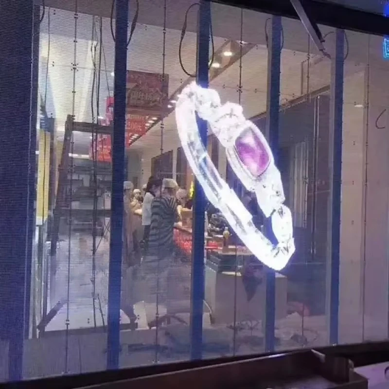 Custom Weatherproof Outdoor LED DisplayFull Color Transparent Screen Indoor Outdoor P3.91-7.81 Glass Transparent Display