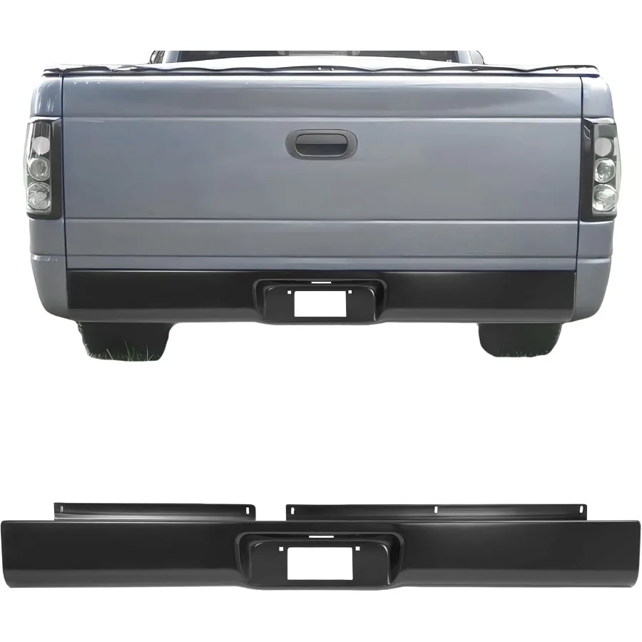 

Rear Bumper Roll Pan Compatible with 19972004 Dodge Dakota Rear Rollpan with Plate Box Steel Electrophoresis Black for Vehicle