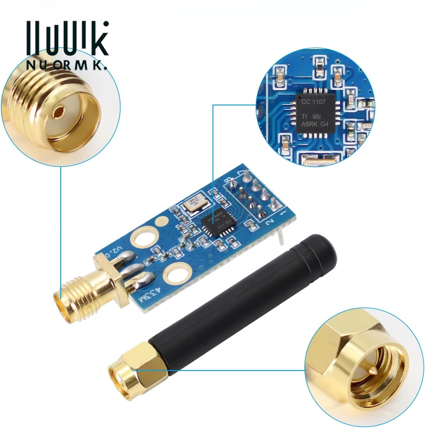 CC1101 433M Digital Transmission Module Wireless Module with SMA Antenna Connection 1.9-3.6V DC Compatible with Arduino ESP32