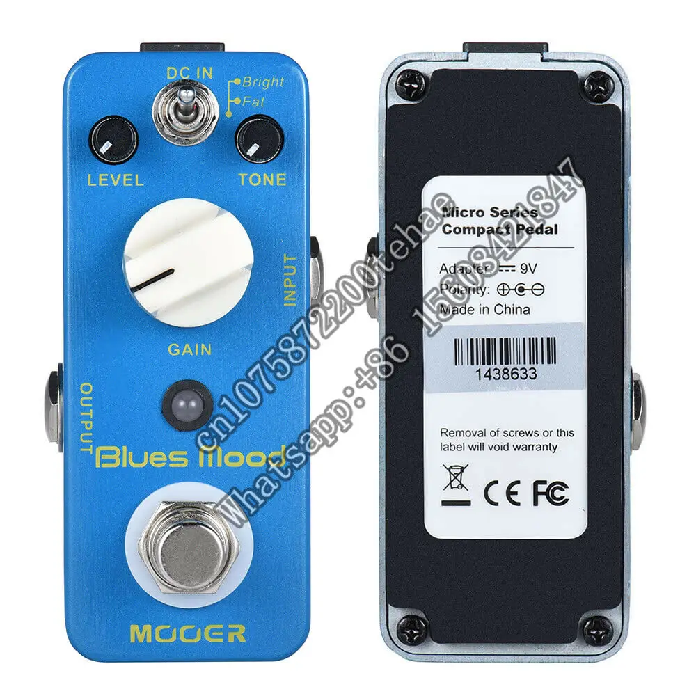 Mooer Pedal Guitar Effector Cruncher High Gain Distortion Blues Style Overdrive Guitar Effect Pedal 2 Modes Overdrive Pedal