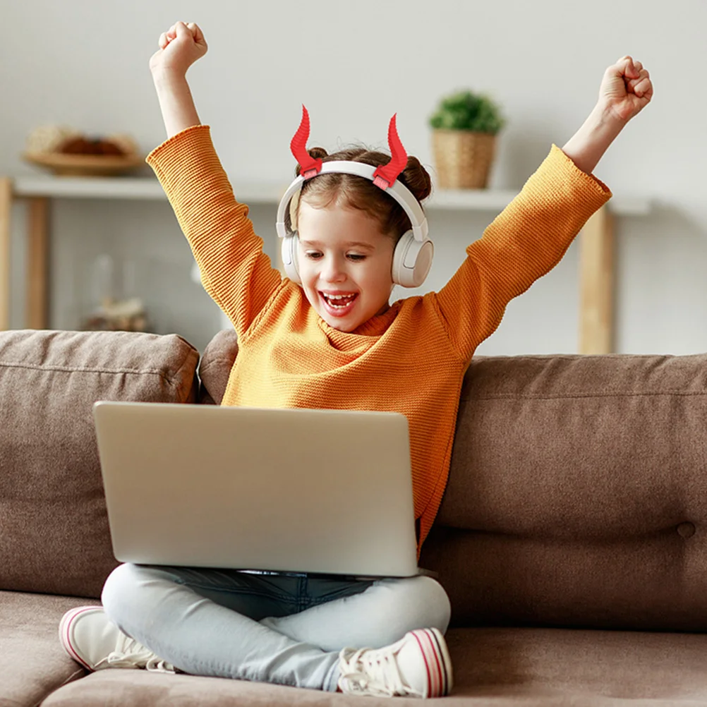 Cuffie decorative con corno di mucca Cuffie in silicone Decori Attacco per demone dell'orecchio Bambino