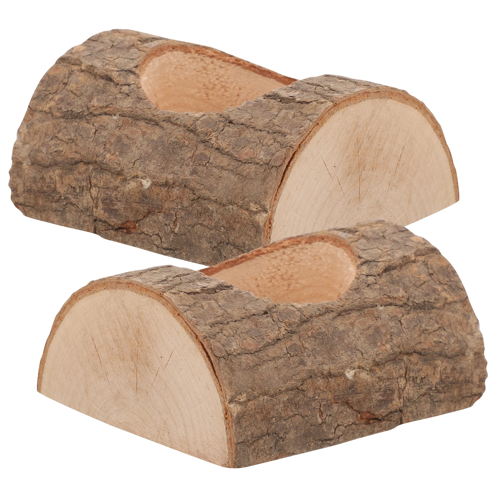 

2Pcs Tree Stump C Holder Tea Light Holders Wood Tea Light Home Decor Christmas Party Rustic Indoor Table Centerpiece