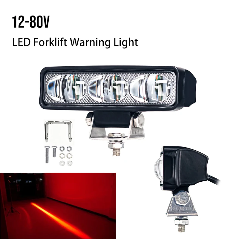 Super Bright LED Forklift Warning Light Red Blue Line Safety Zone Working Light Highlight  Linear Work Light For Fork Truck