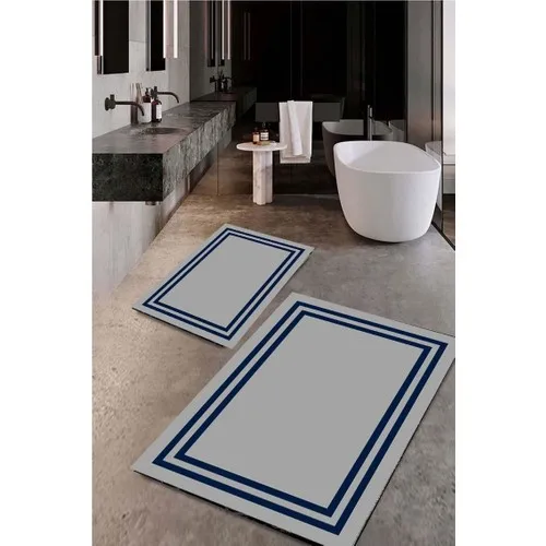 Drop Bath Mat Rug Toilet Seat Pad Washable Anti-Slip Soles 2li