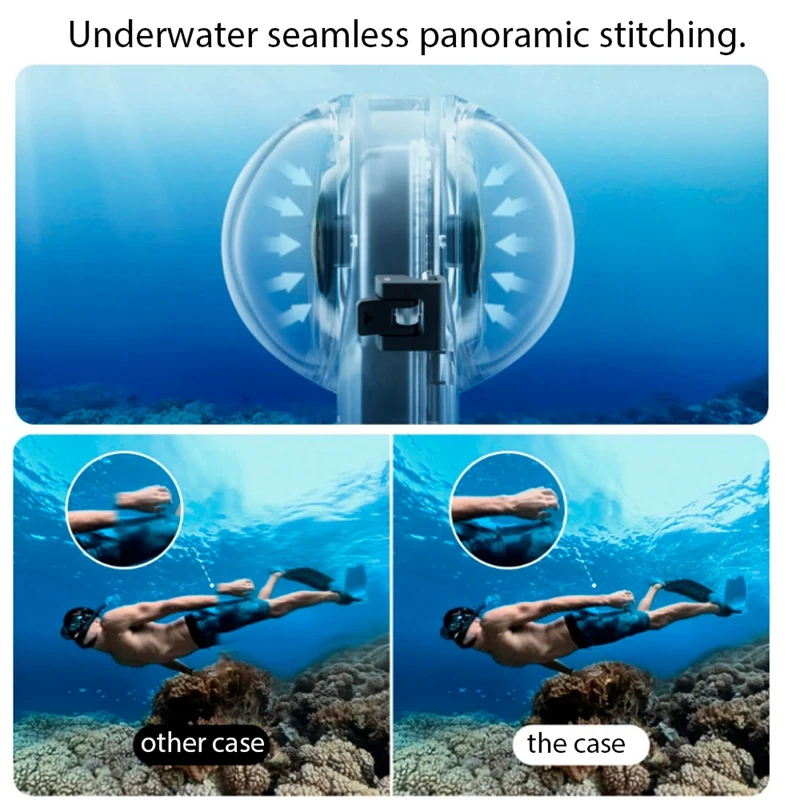 Invisible Dive Case For Insta360 X3 Waterproof Housing Cover 50M Underwater Diving Shell 1 Piece Transparent Plastic