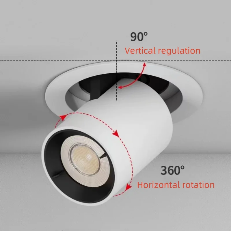 Obracanie rozciągania można dowolnie regulowane reflektory COB z możliwością przyciemniania Wbudowany obrót teleskopowy 360°° reflektory AC85-265V