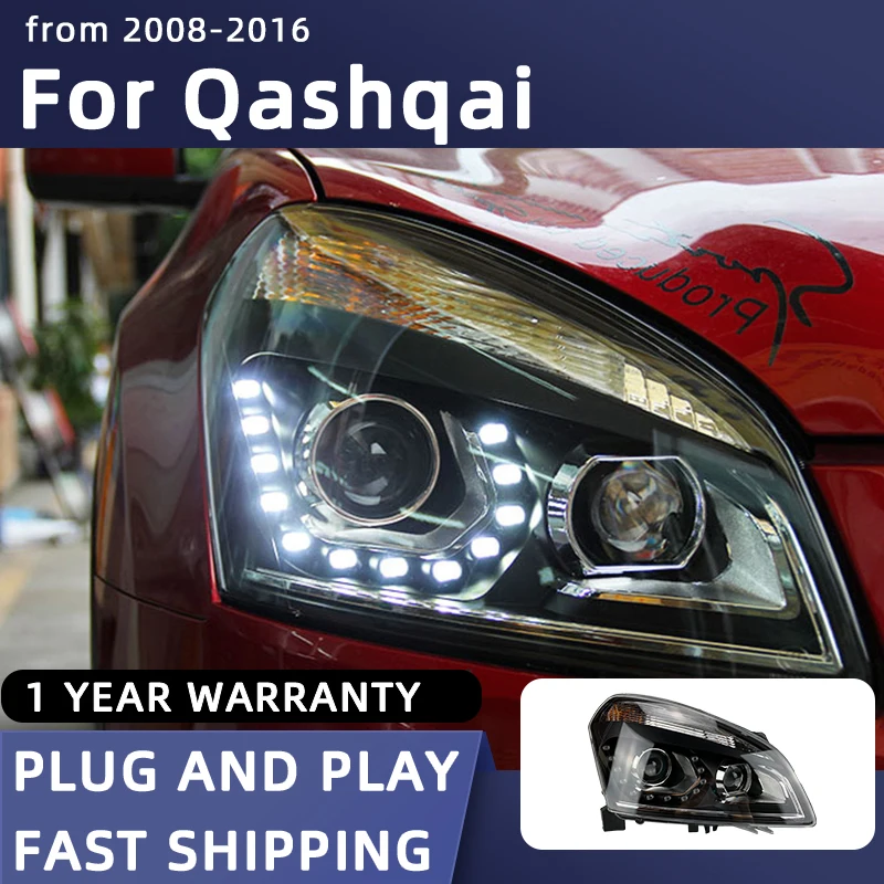Car Styling Headlights for Nissan Dualis LED Head Lamp 2007-2016 Qashqai LED Headlight DRL Signal Projector Lens Automotive