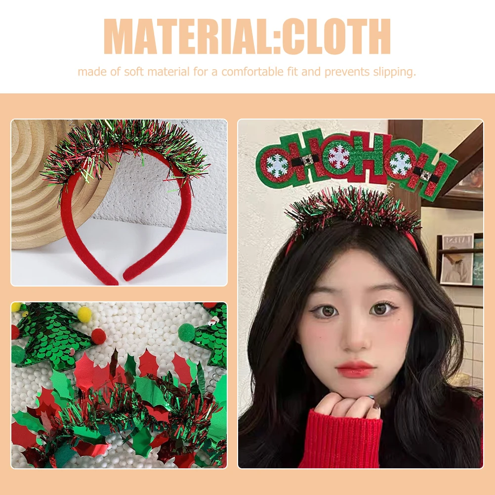 

2Pcs Christmas s Festive Hair Festival Headb s Accessories Soft Anti Slip Xmas Headdress Party Decorations Holiday Style