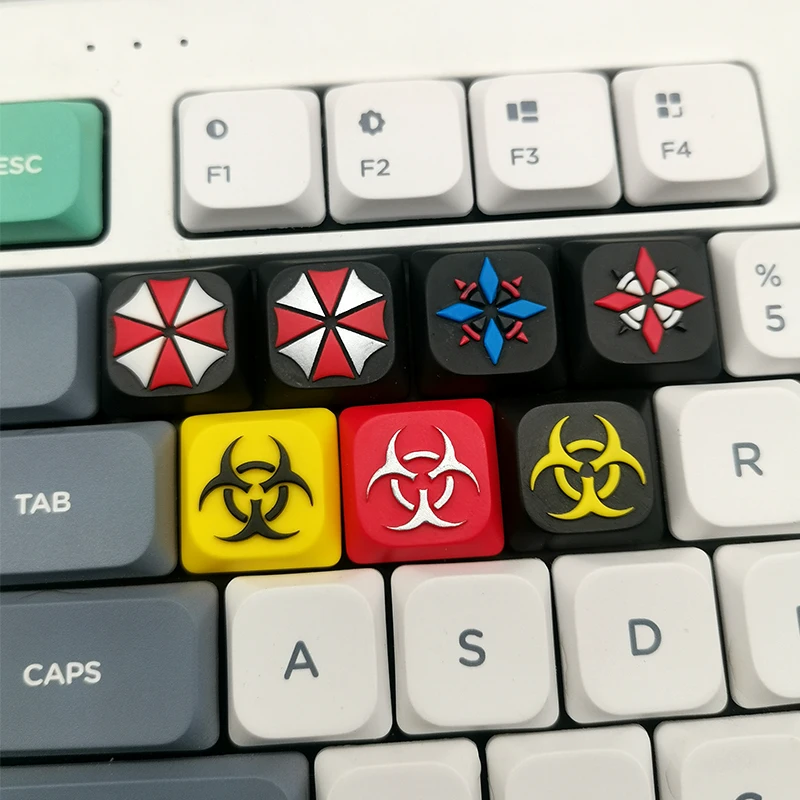 Resident Evil Series Low Shaft Gaming Keycaps Resin Personalize Customized Handmade Artisan Keycap for Nuphy Air\K3\K3 PRO