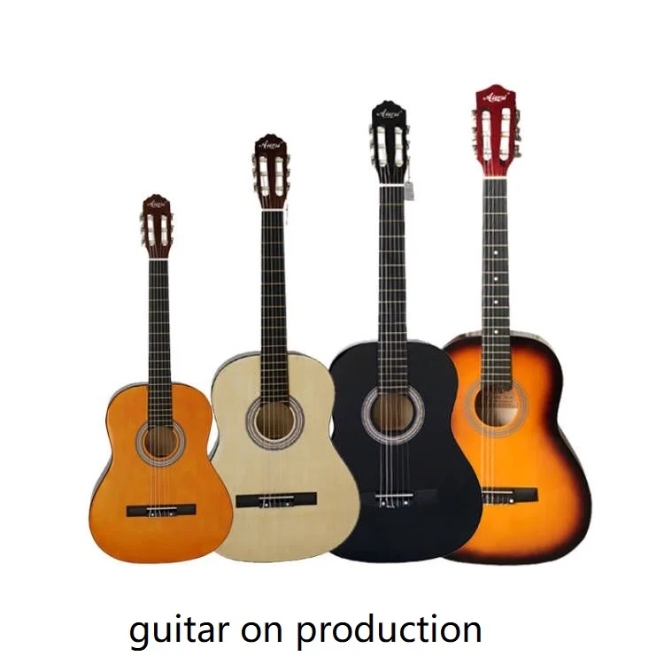 Glossy Aiersi brand wholesale price 39 inch black colour spruce top nylon string classic guitar musical instruments for sale