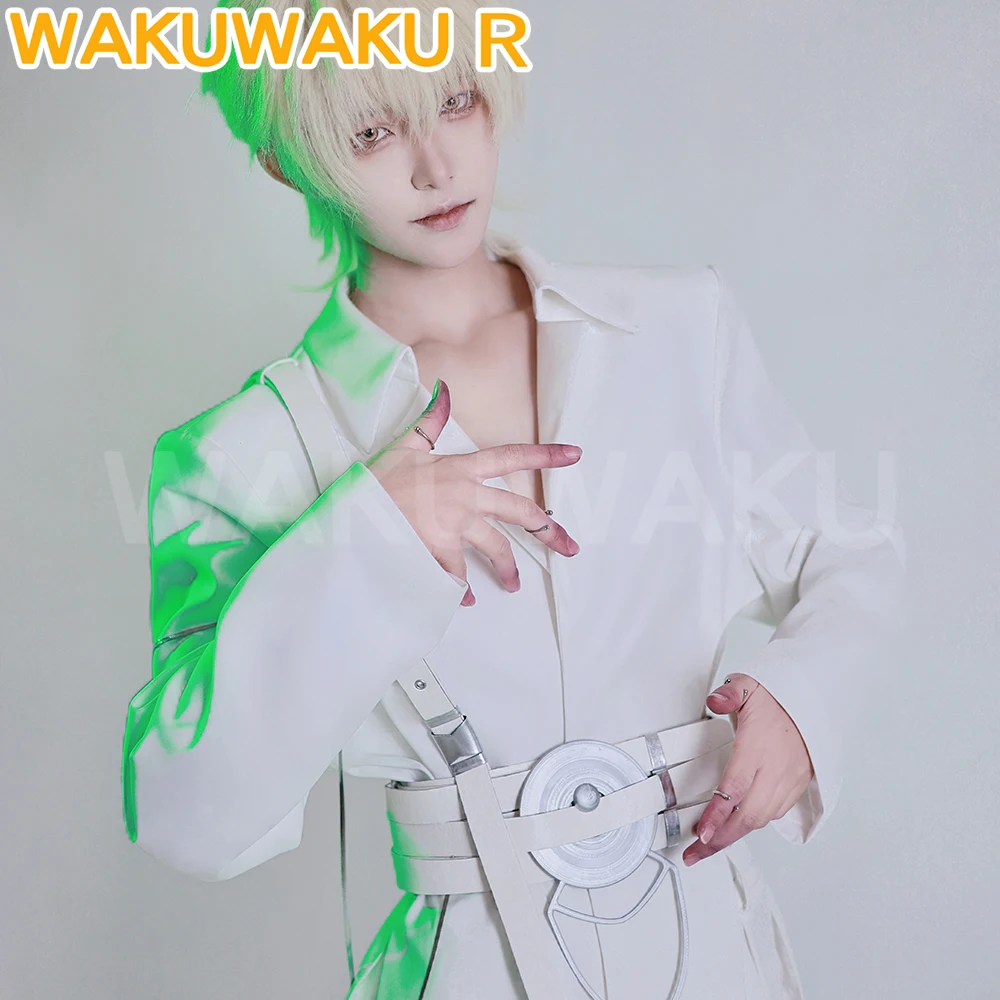 أزياء لوكا التأثيرية أنيمي الغريبة المرحلة التأثيرية 【XS-2XL】WakuWaku-R الرجال الأبيض الجولة 7 وميض ذهب موحدة لوكا تأثيري حجم كبير #5