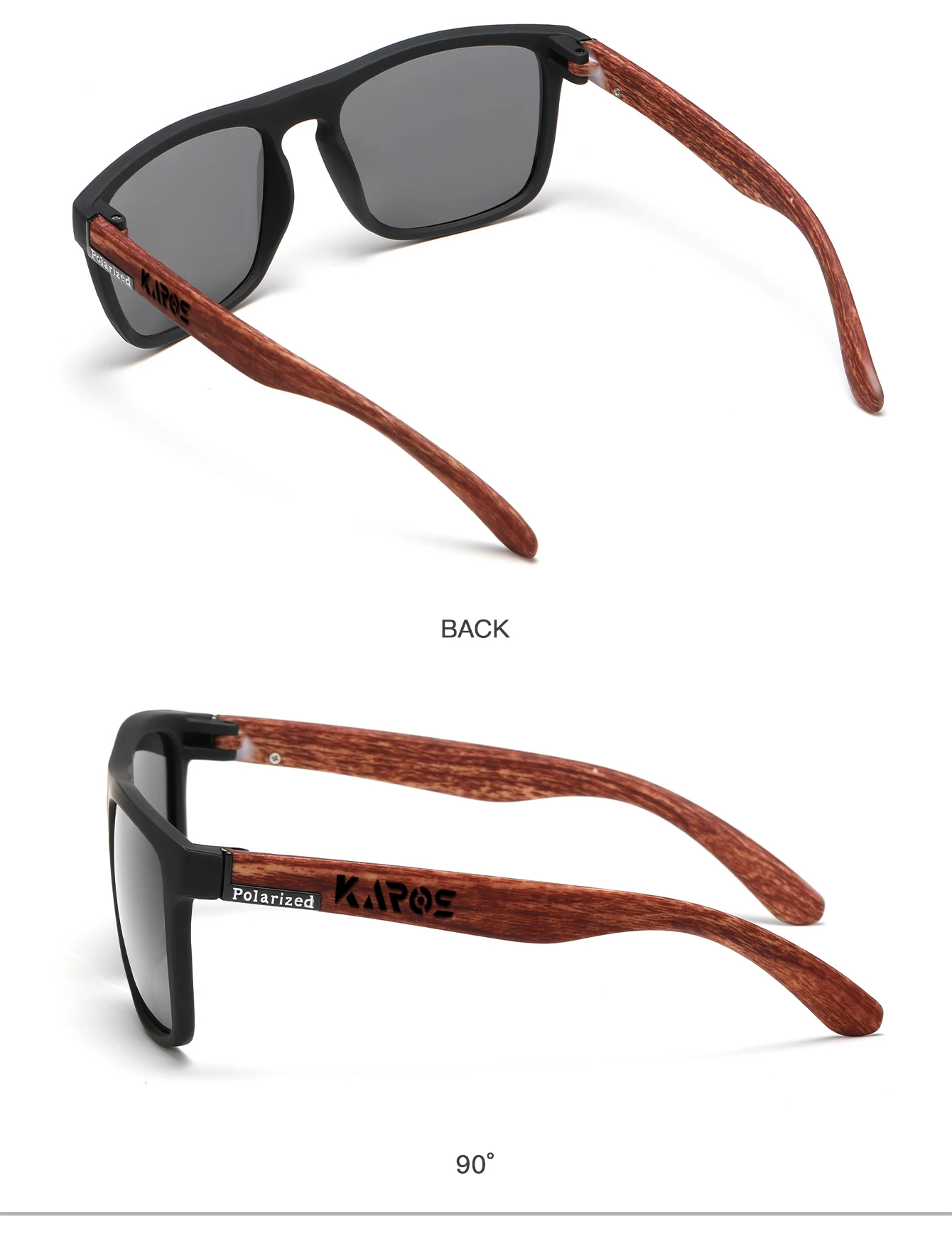 KAROS 2 Stück modische polarisierte Sportbrillen für Männer und Frauen, stilvoll, Camping, Wandern, Radfahren, Laufen, UV400-Schutz, Sonnenbrille YZ24 – Detail 6