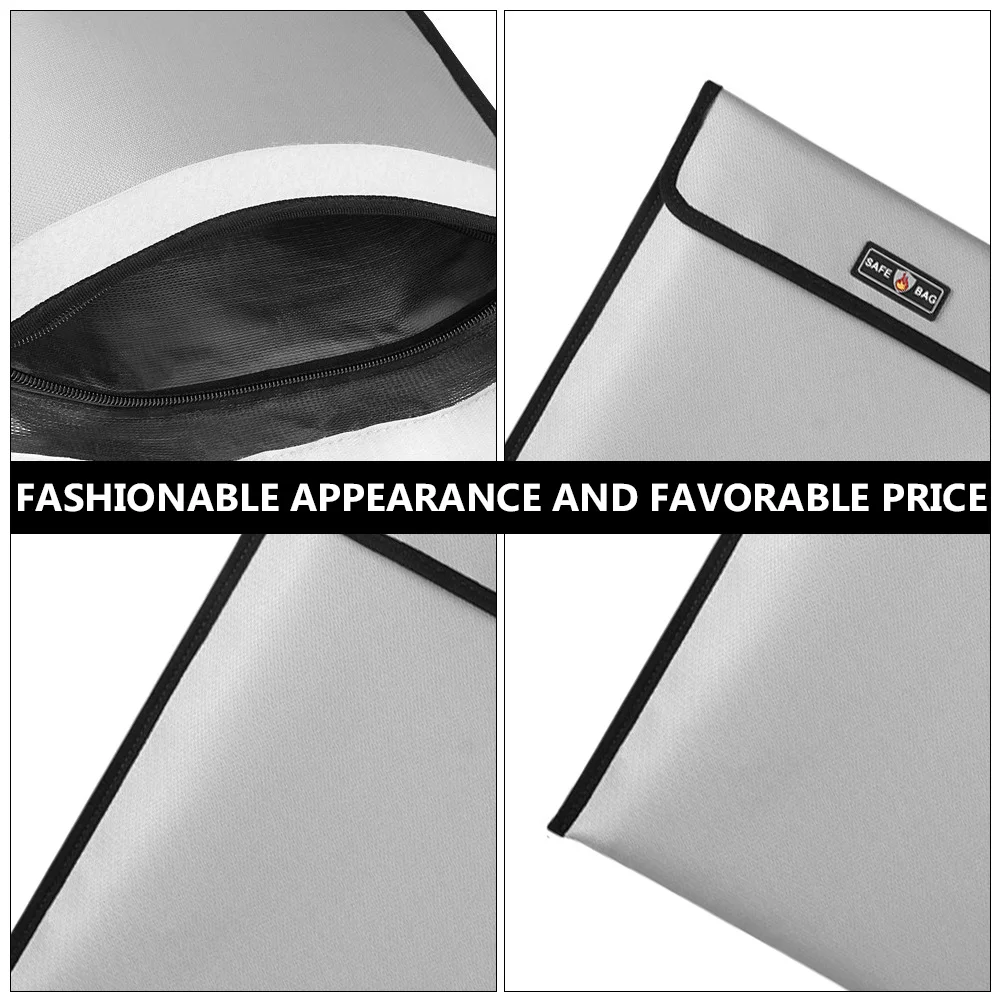 1pc Fireproof File Bag 1000°C High Temperature Resistant Waterproof Document Pouch For Office Home Security Storage Silicone