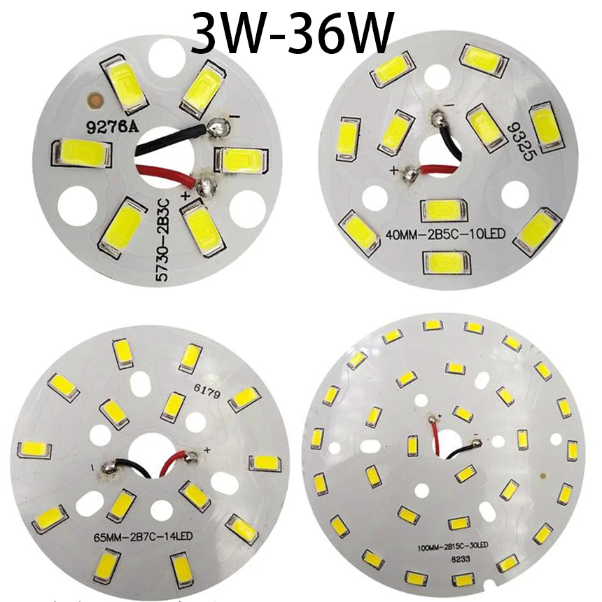 

12W 15W 18W 30W 36W 5730 300mA 10mm Bore ID 85mm 100mm 120mm OD Warm Yellow White Chip SMD LED Light Base Bulb Lamp Bead Emitter