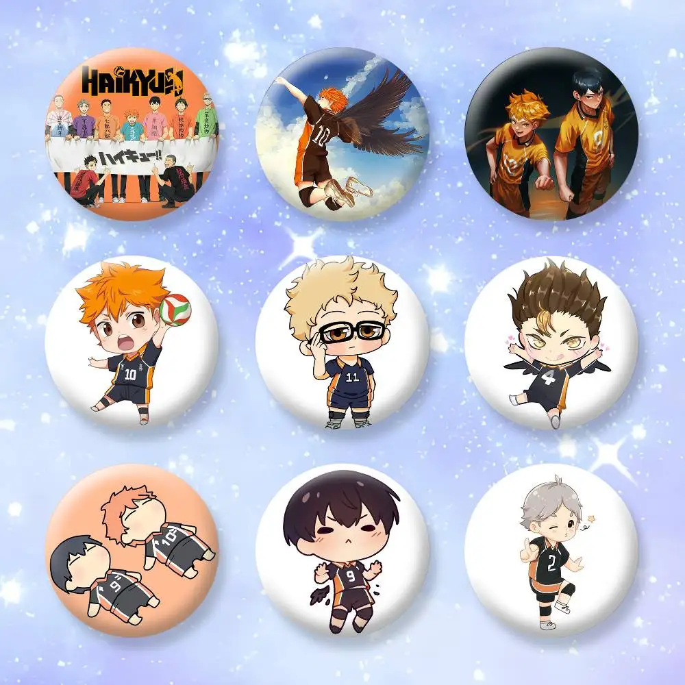 

Sports Anime H-Haikyuu Badges Creative Tinplate Button PinsBrooch Badge Clothes Backpack