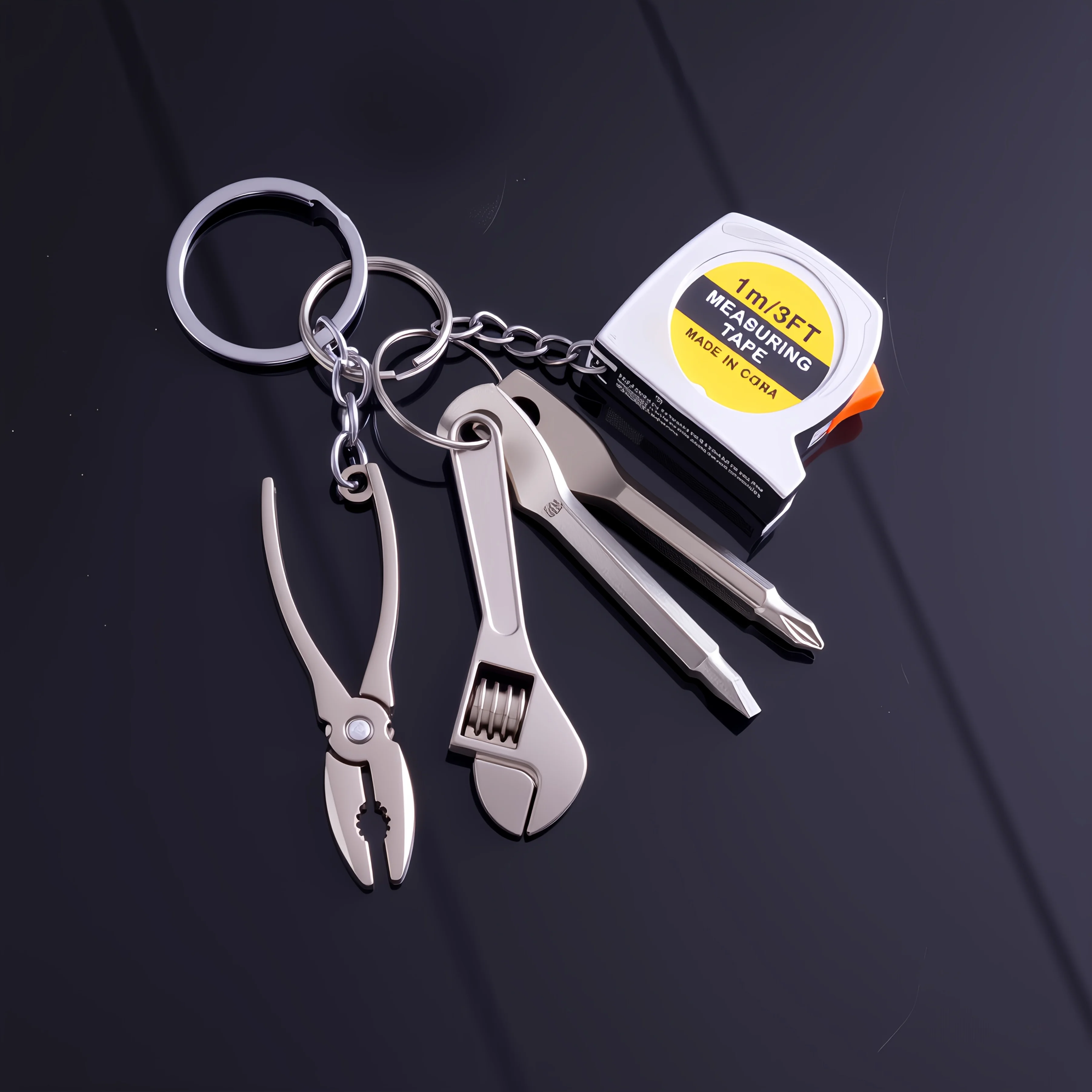 5Pcs Household Measuring & Design Mini Portable Tool Set, Tape, Pliers, Screwdriver, Wrench, Practical Gift for Husband