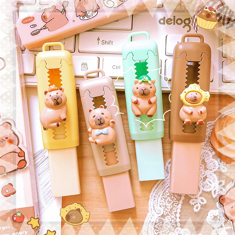 Kawaii Office Supplies School Items Gift For Kids Eraser Cute Capybara Eraser Funny Rubber
