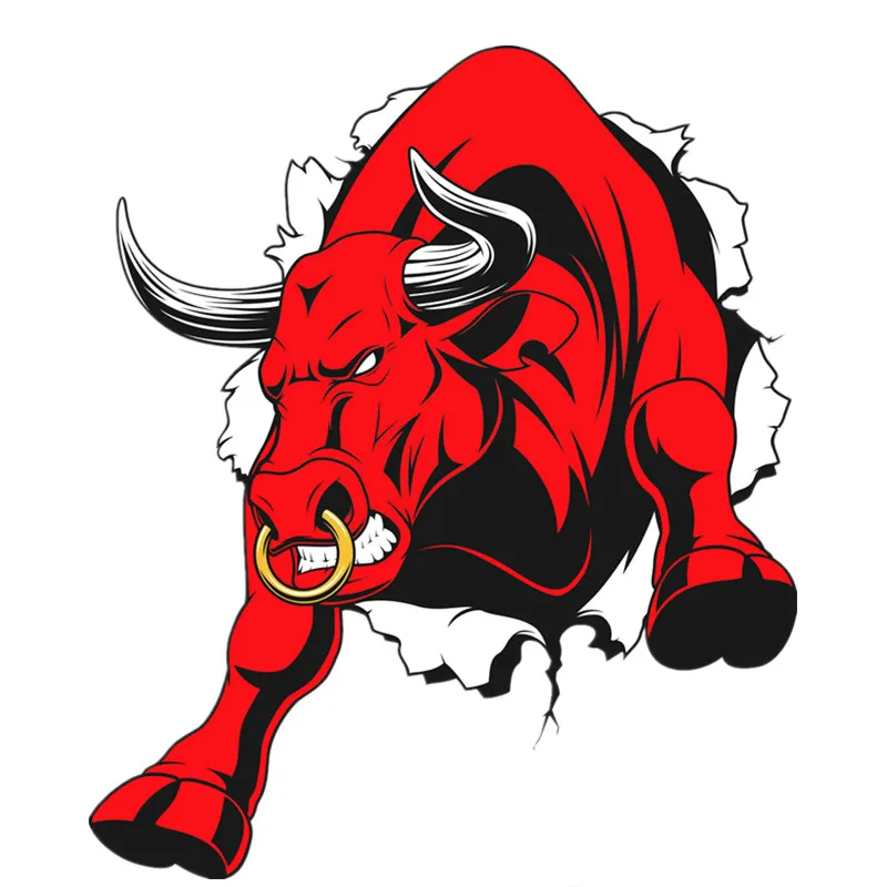 

Y308# Car Stickers Decor Motorcycle Decals Red of Bull Decorative Accessories Creative Sunscreen Waterproof PVC