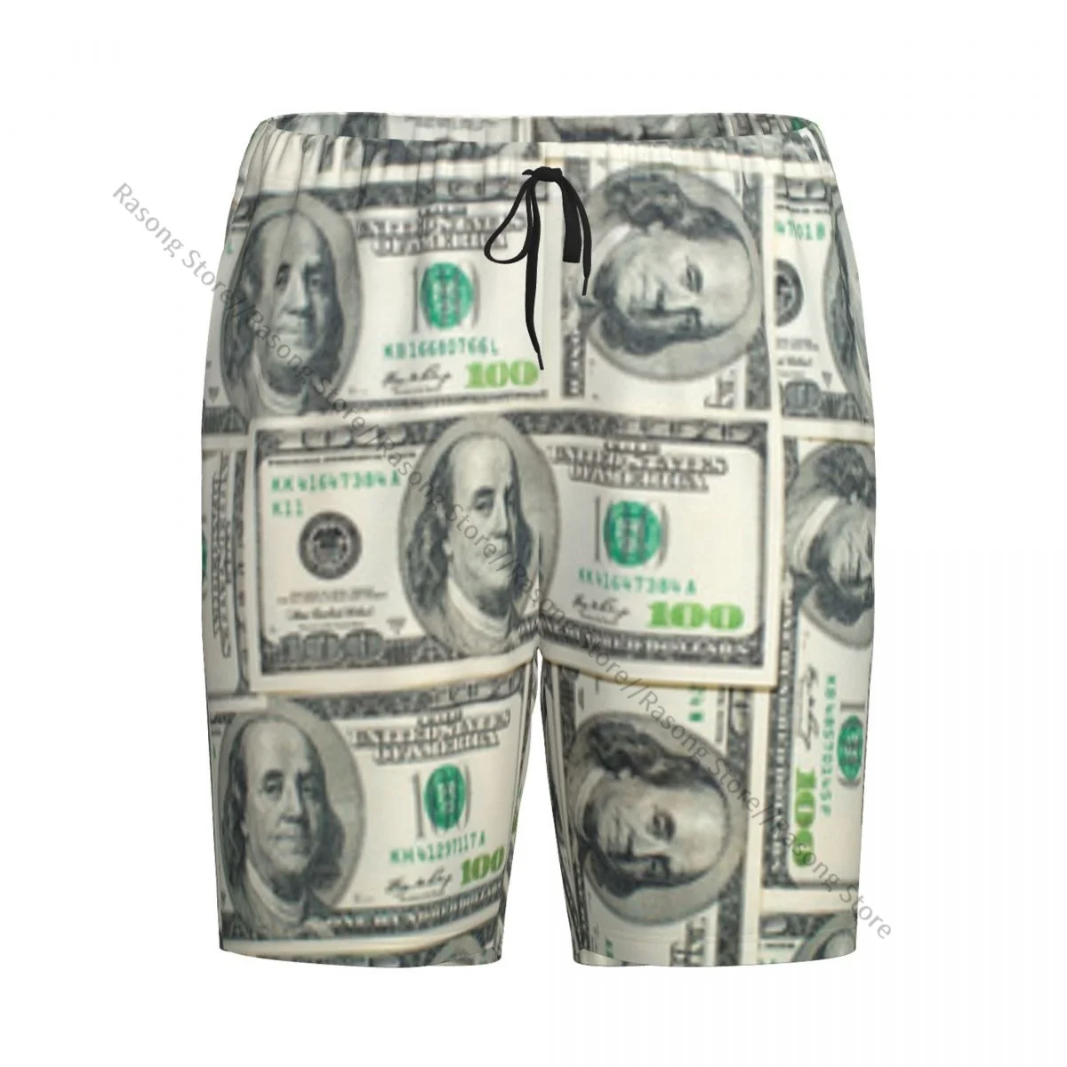 

Men's Short Pajamas Pants for Sleeping Dollar Bills Of United States Federal Reserve Loose Button Pants