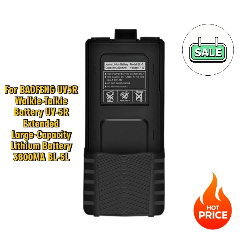 

For BAOFENG UV5R Walkie-Talkie Battery UV-5R Extended Large-Capacity Lithium Battery 3800MA BL-5L