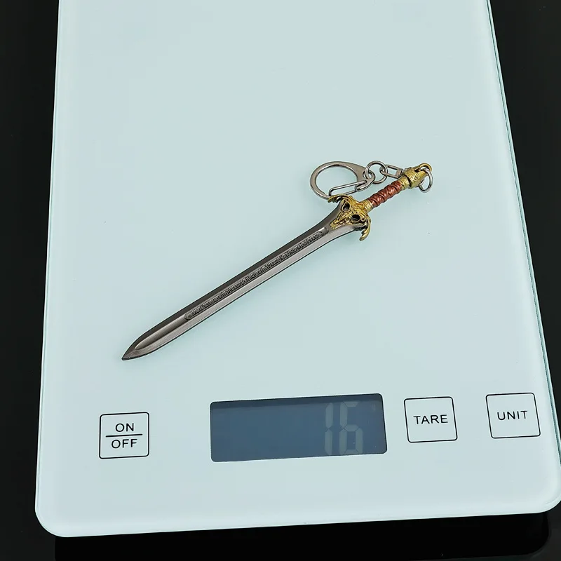 9cm/3.5in conan os bárbaros anime arma periférica modelo a espada do rei brinquedo de metal ornamentos coleção chaveiro presente