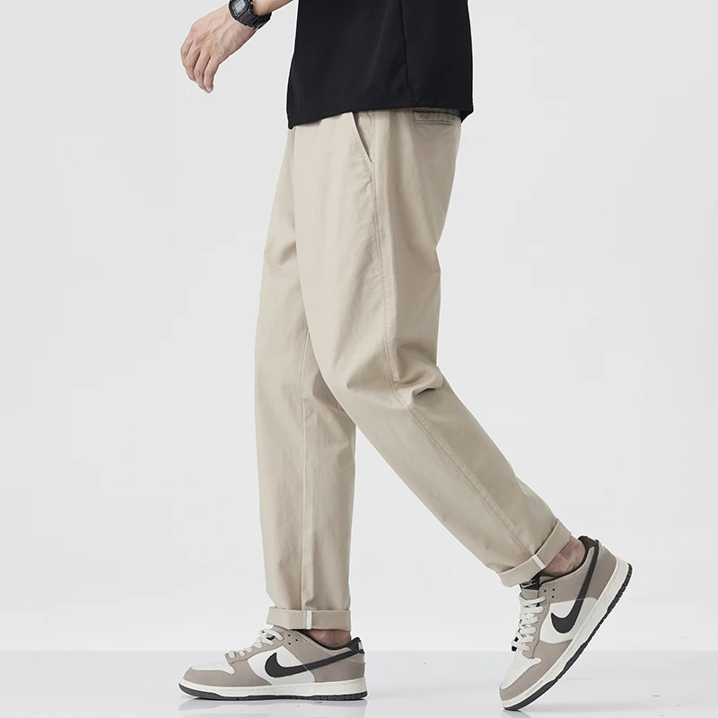 

Premium Cotton Men's Casual Pants Straight Leg Light Busin Sle Spring Summer New Arrival Comfortable Breathable Long Tro...
