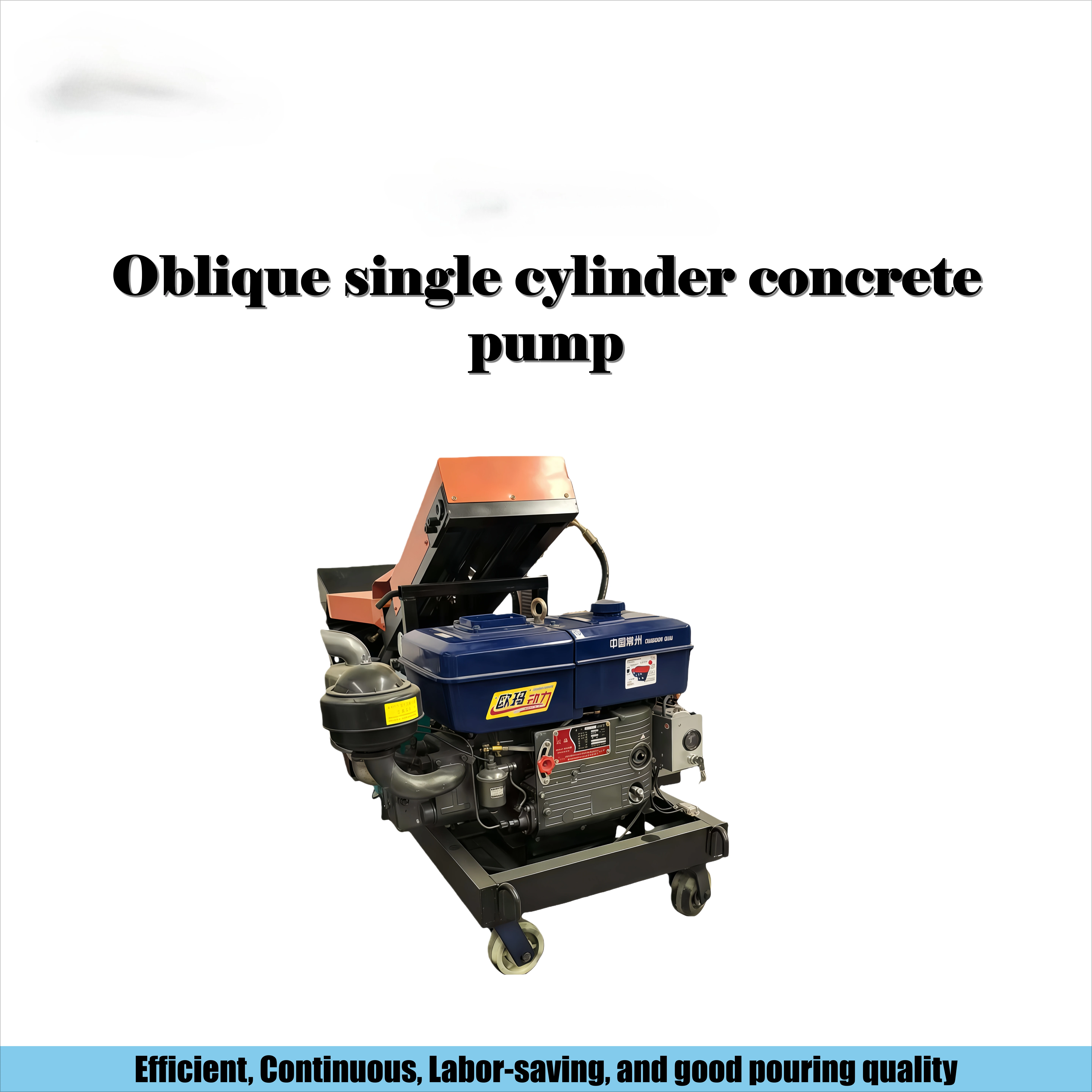 

Hot-selling 6m³/h Oblique Concrete Pump15kw Portable Concrete Pump with 25m Vertical Conveying for Construction Projects