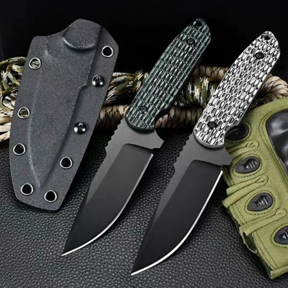 Rockeye التكتيكية بقاء شفرة مثبتة سكين مع K غمد البرية بقاء الدفاع الطوارئ الإنقاذ متعددة الأغراض EDC السكاكين