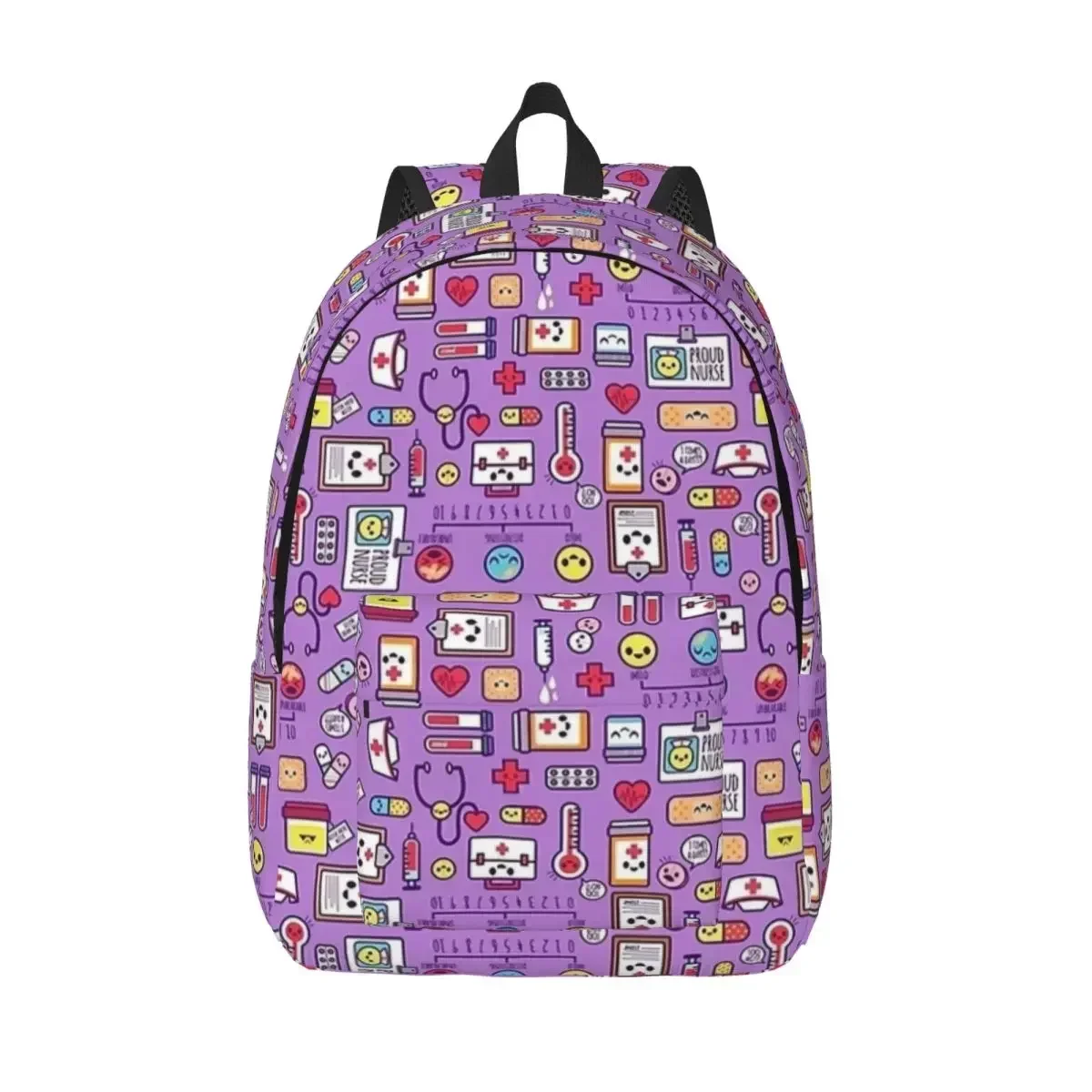

Proud To Be A Nurse Purple Nurse Backpack for Teens Student School Bookbag Canvas Daypack Middle High College Sports Hiking