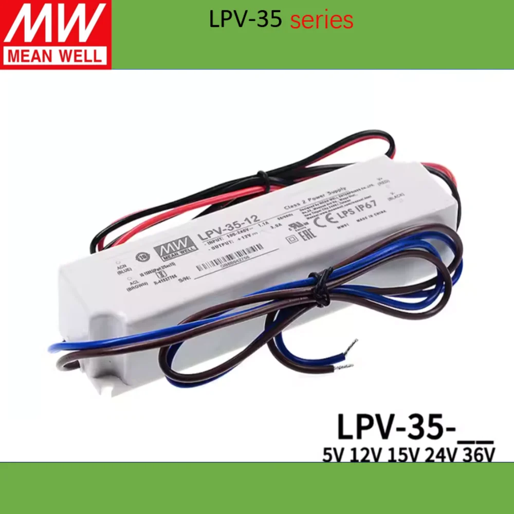 meanwell LED power supply LPV-35 LPV-35-5 | 5V LPV-35-12 | 12V LPV-35-15 | 15V LPV-35-24 | 24V LPV-35-36 | 36V