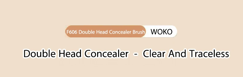 WOKO Double Head Concealer Brush Finger Concealer Makeup Brush & Tip Head Concealer Brush Facial Blemish Coverage Makeup Tool – Detail 1