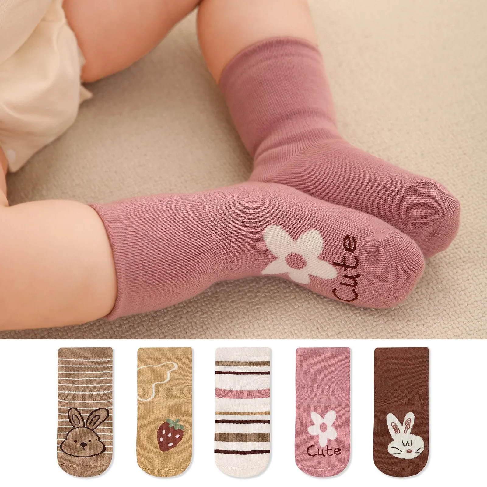 

Baby Clothes 9-12 Months Girls Cartoon Rabbit Grove Party Baby Socks Children Socks Cute And Comfortable Socks Girl Size 9