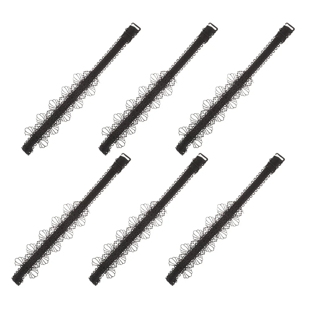 

6pcs Lace Shoe Straps Invisible Adjustable Elastic For High Heels Anti-Drop Heel Strap Replacement Shoe Accessories