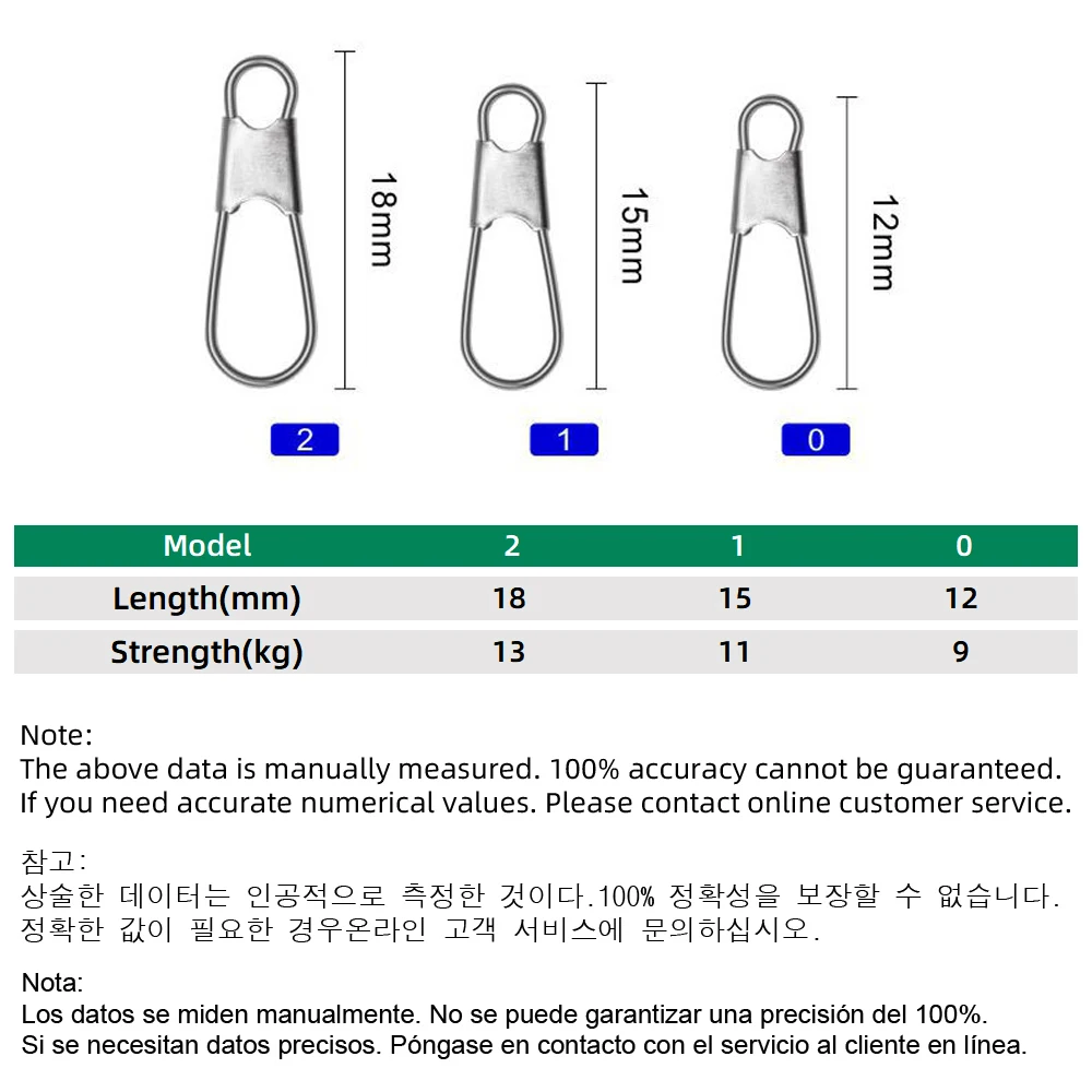 Conectores acero inoxidable para señuelos – Emerillones giratorios