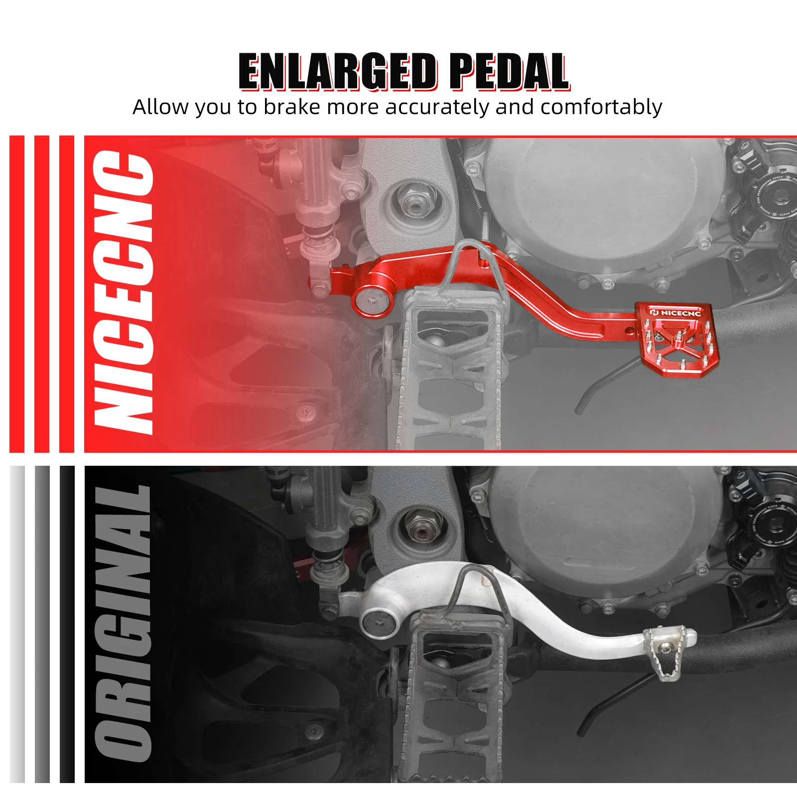 NICECNC For Yamaha YFZ450R 2009-2024 ATV Rear Brake Pedal Lever YFZ450X 2010-2011 YFZ450RSE Special Edition 2009-2022 YFZ450
